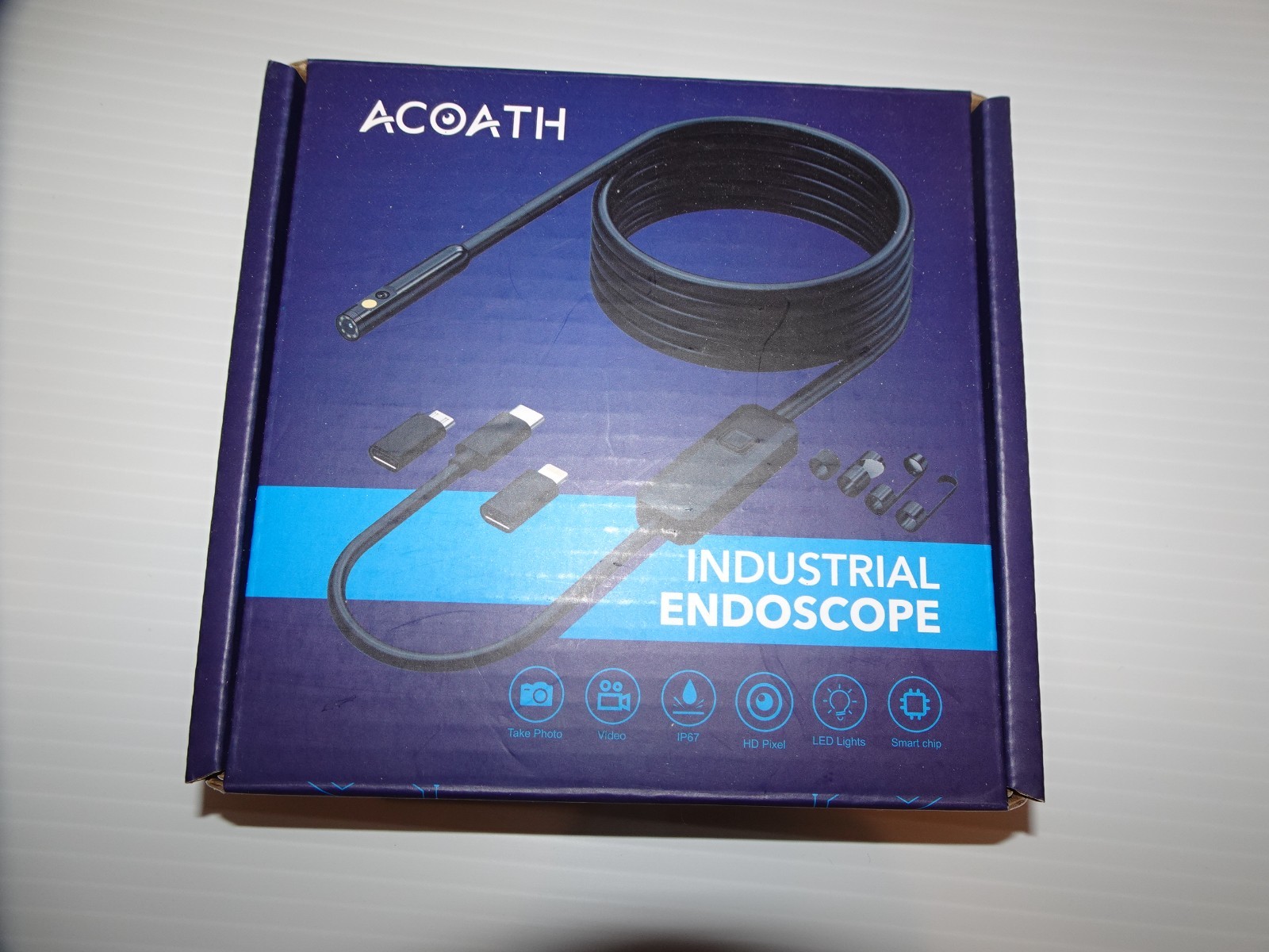 Acoath Endoscope Camera with Light, Dual-Lens 1920P 9.8FT Snake Camera, black