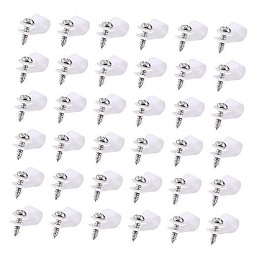 60 Pack Nylon Plastic R-Type Cable Clips Clamp Kit, Nylon 5/16 Inch White