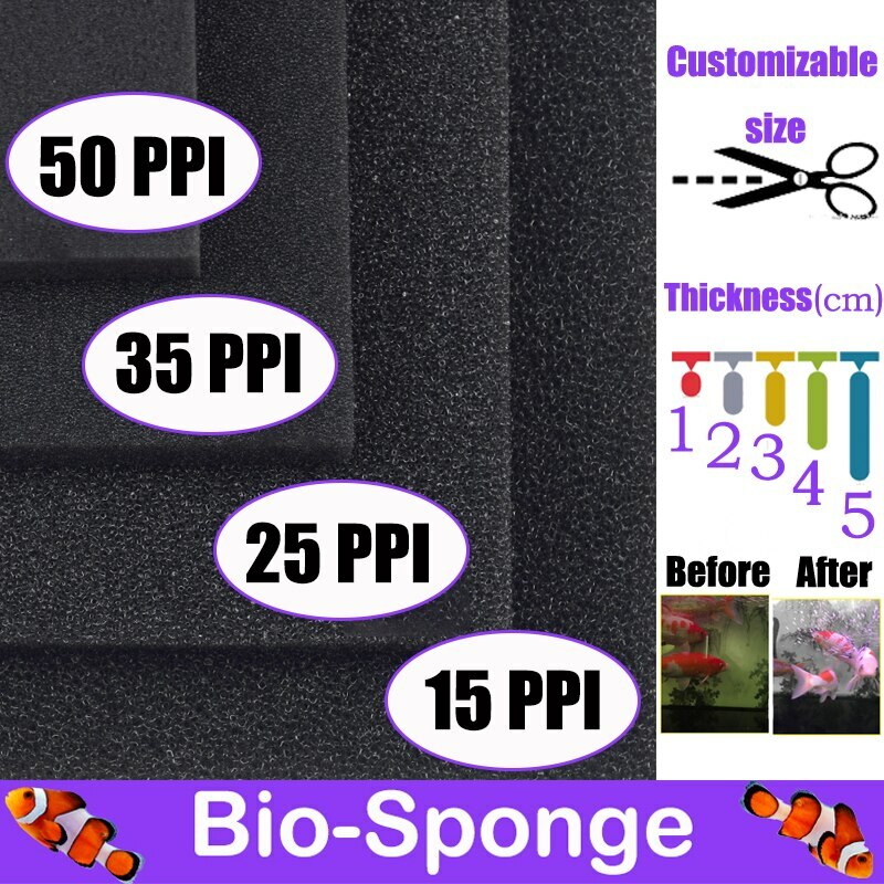 Aquarium Fish Tank Bio Filter Sponge Foam Pad Fine Mesh Biological Biochemical