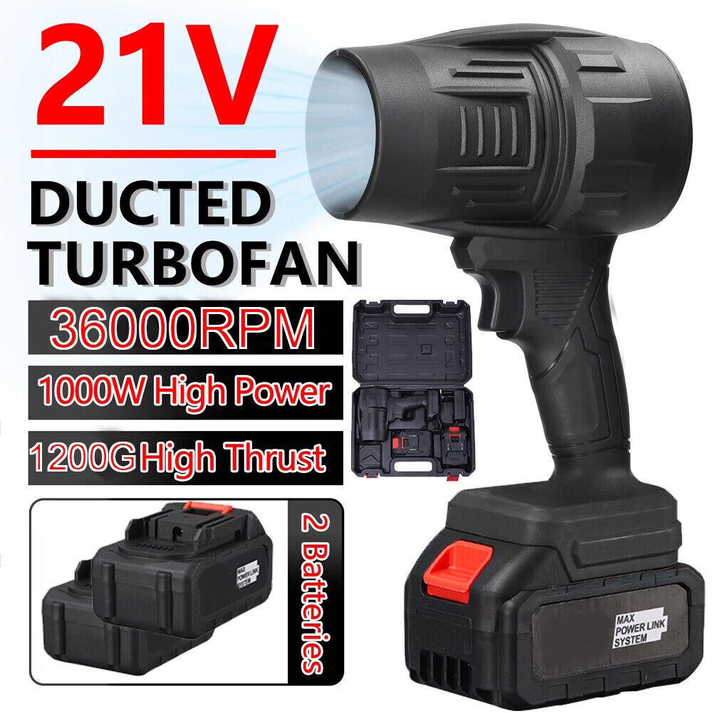 Electric Cordless Leaf Blower 36000RPM Handheld Leaf Blower 2X Battery & Charger