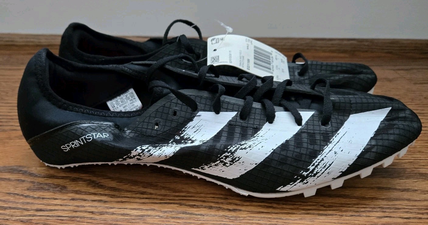 adidas Shoes Men's 14 Sprintstar M Track and Field with Spikes Black NWT