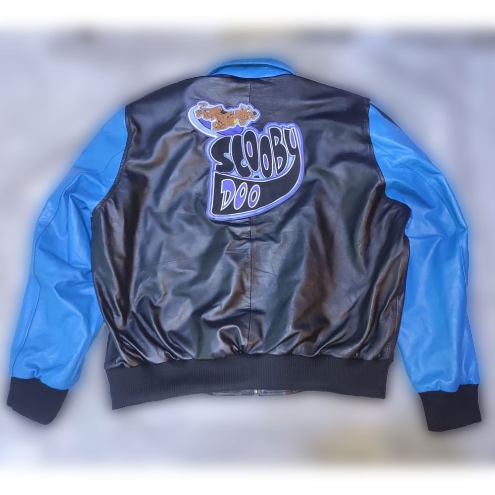 Handmade Scooby Doo Bomber Varsity Leather Jacket for Men and Women