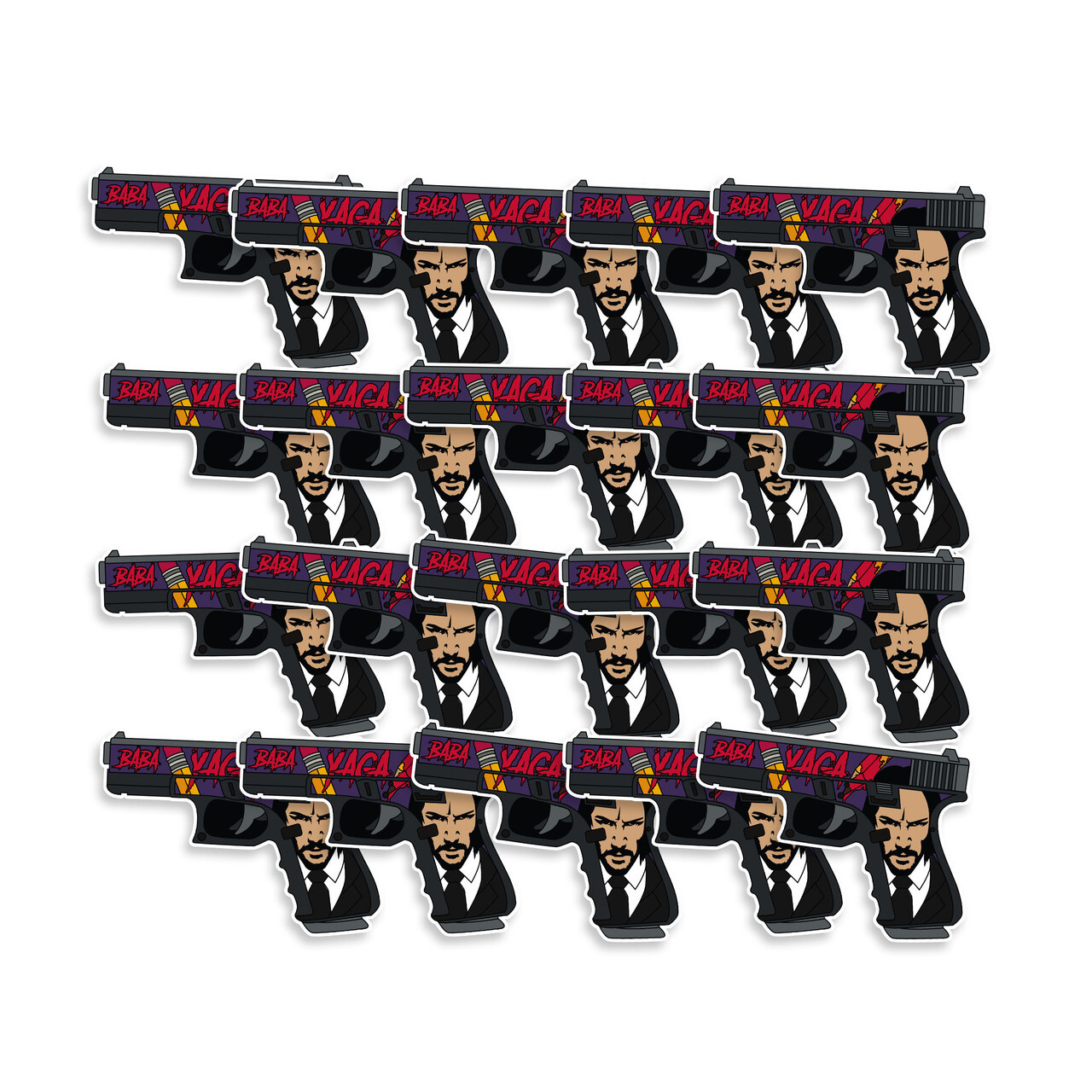 Wick Themed Striker Fire Gun Sticker