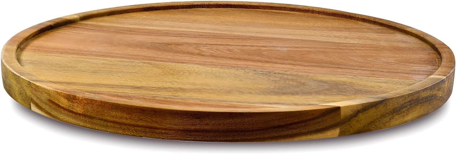 10" Acacia Wood Lazy Susan Organizer Kitchen Turntable Cabinet Pantry Table