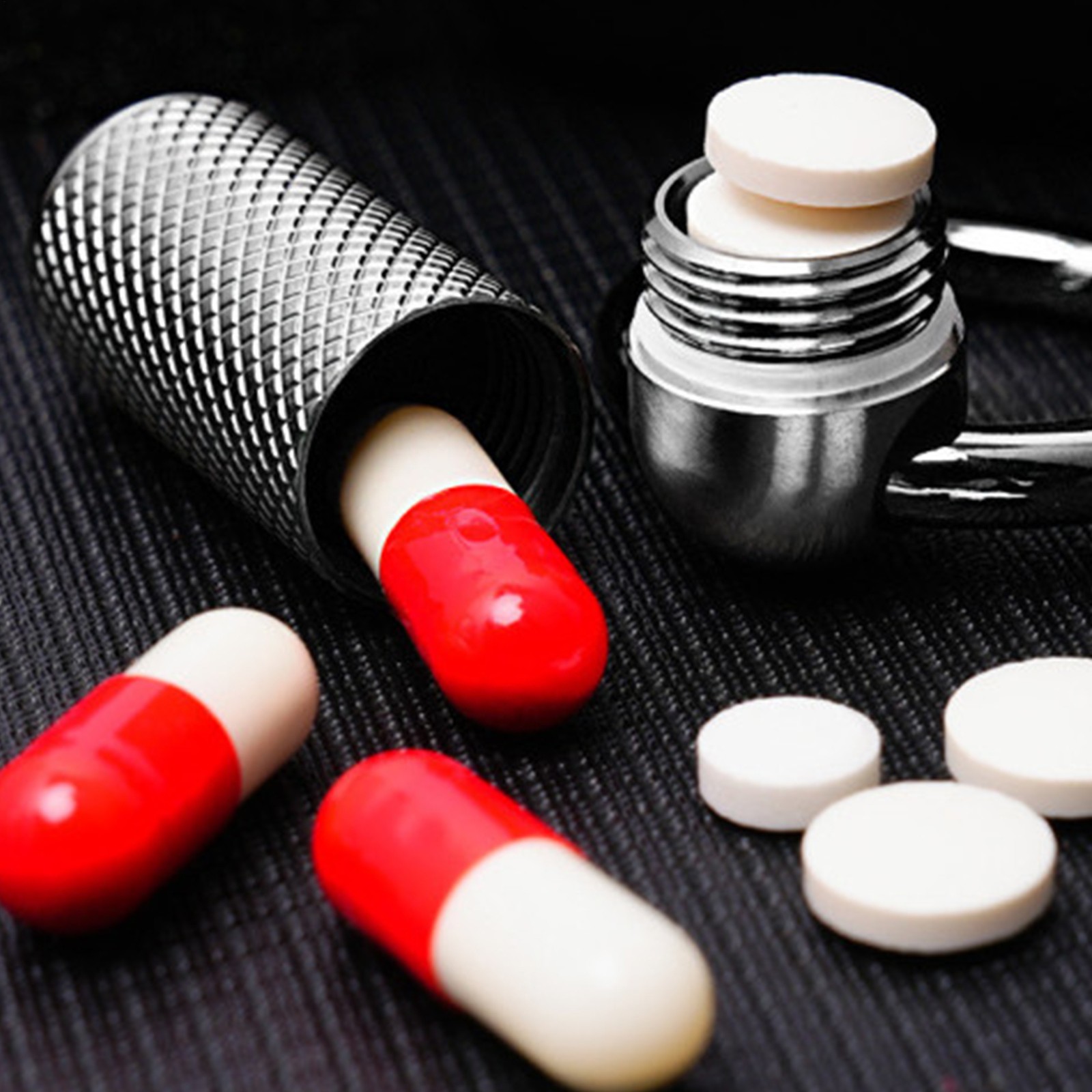 Mini Titanium Waterproof Emergency Capsule Box Pill Case Keychain Pendant Bottle