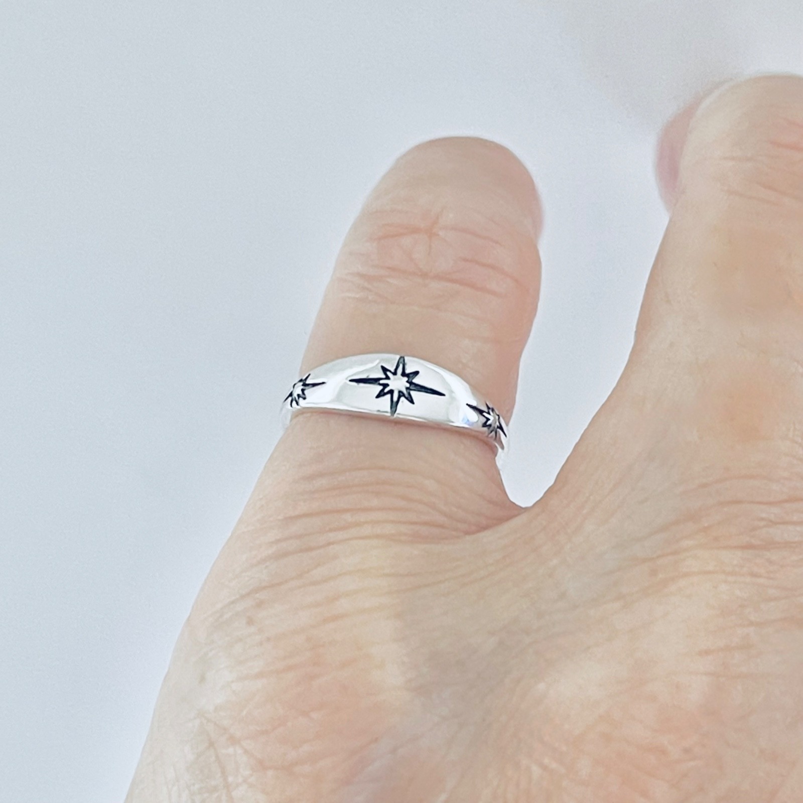 Sterling Silver Moon and Star Toe Ring, Celestial Silver Rings