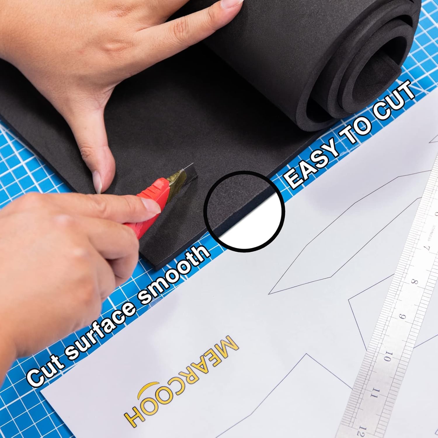 Black Foam Sheets Roll, Premium Cosplay EVA Thickness-6mm,
