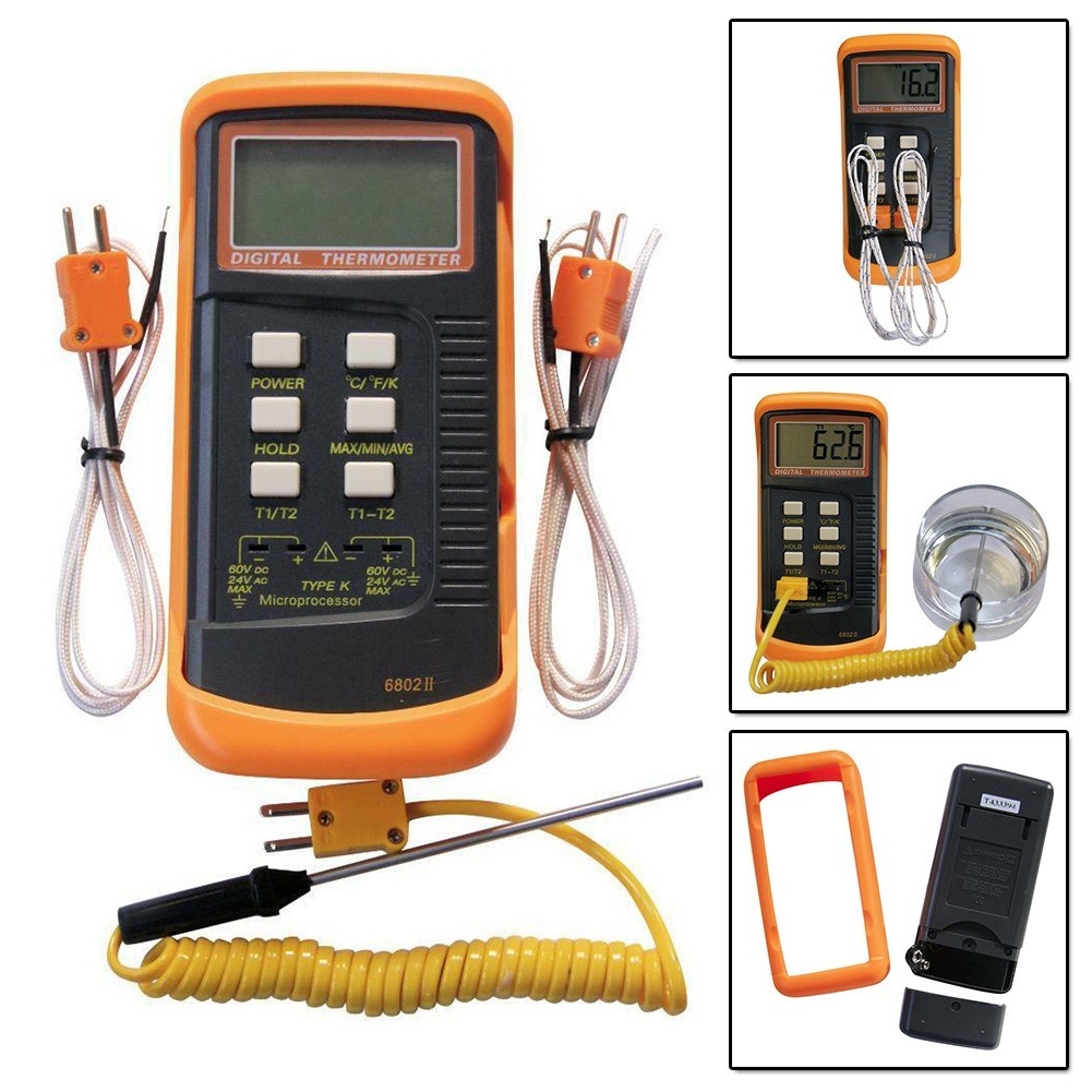 Thermocouple Auto Power Off Brand New High Quality 6802 II Dual Channel & Probe