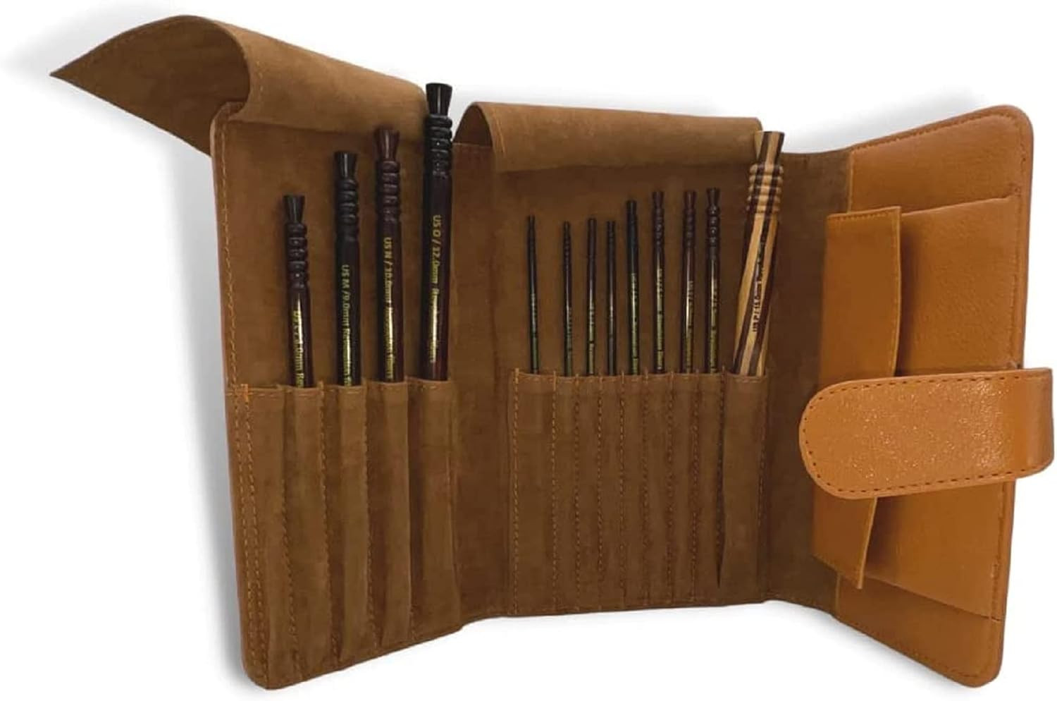 Artisan Rosewood Crochet Hooks Set with Leather Carrying Case - Incl. 13 Crochet