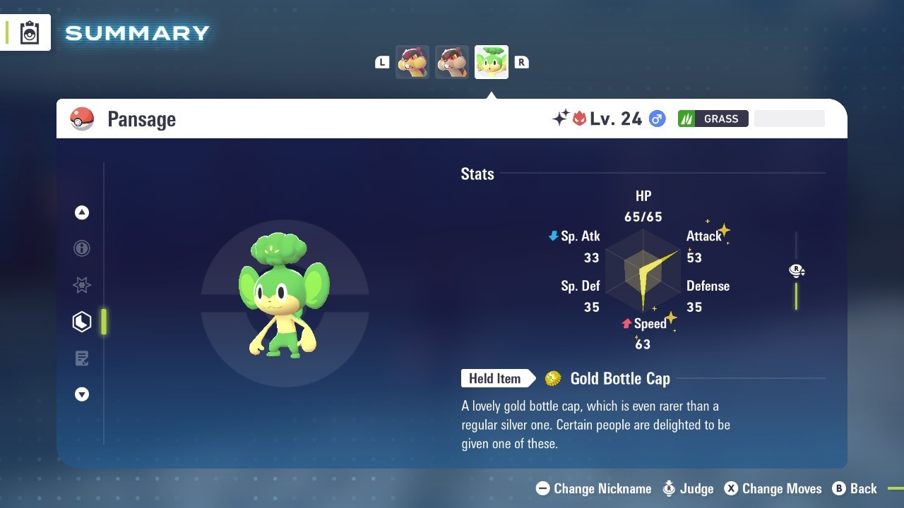 Pokémon Legends: Z-A Shiny Pansage 6iv ✨Max EV✨ALPHA