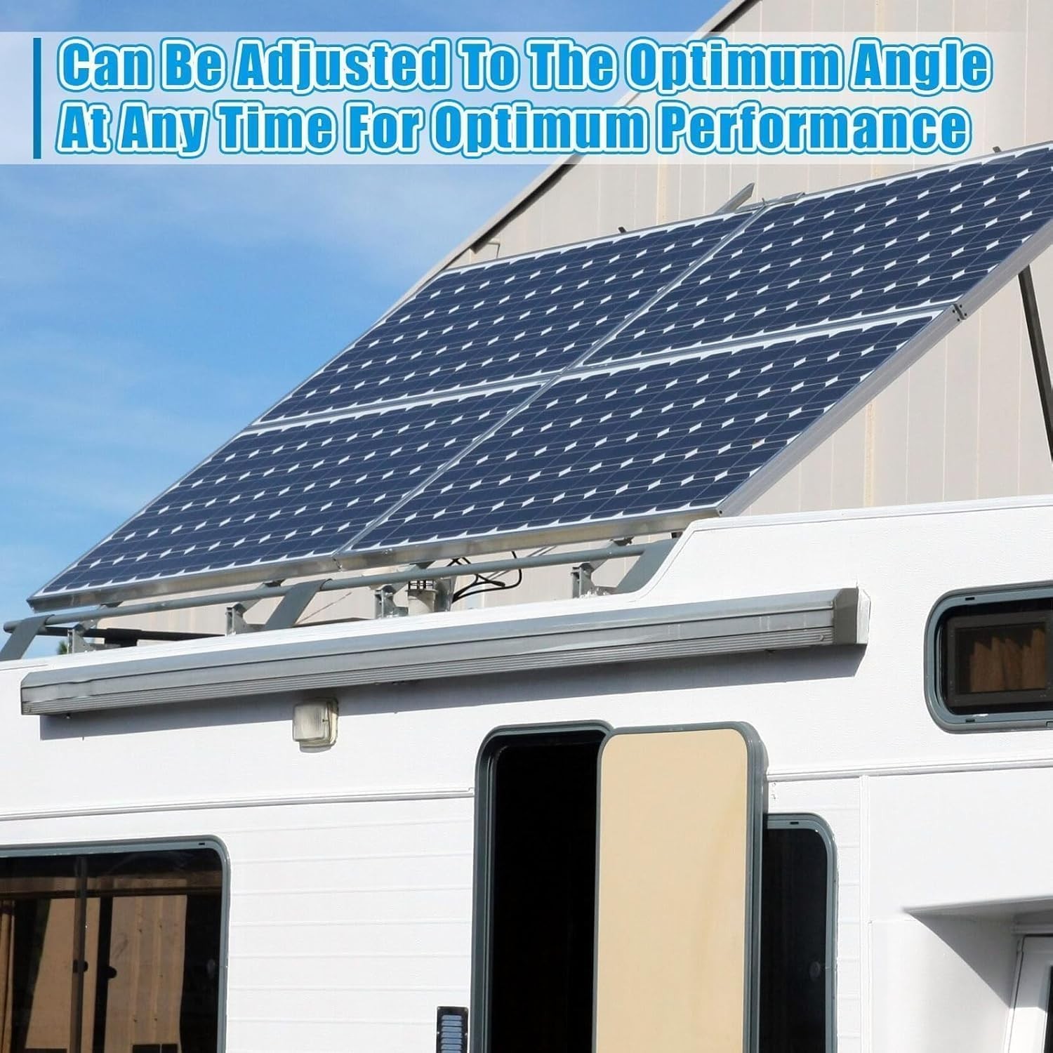Oungy 2 Set Adjustable Solar Panel Tilt Mount Bracket Aluminum Alloy Solar