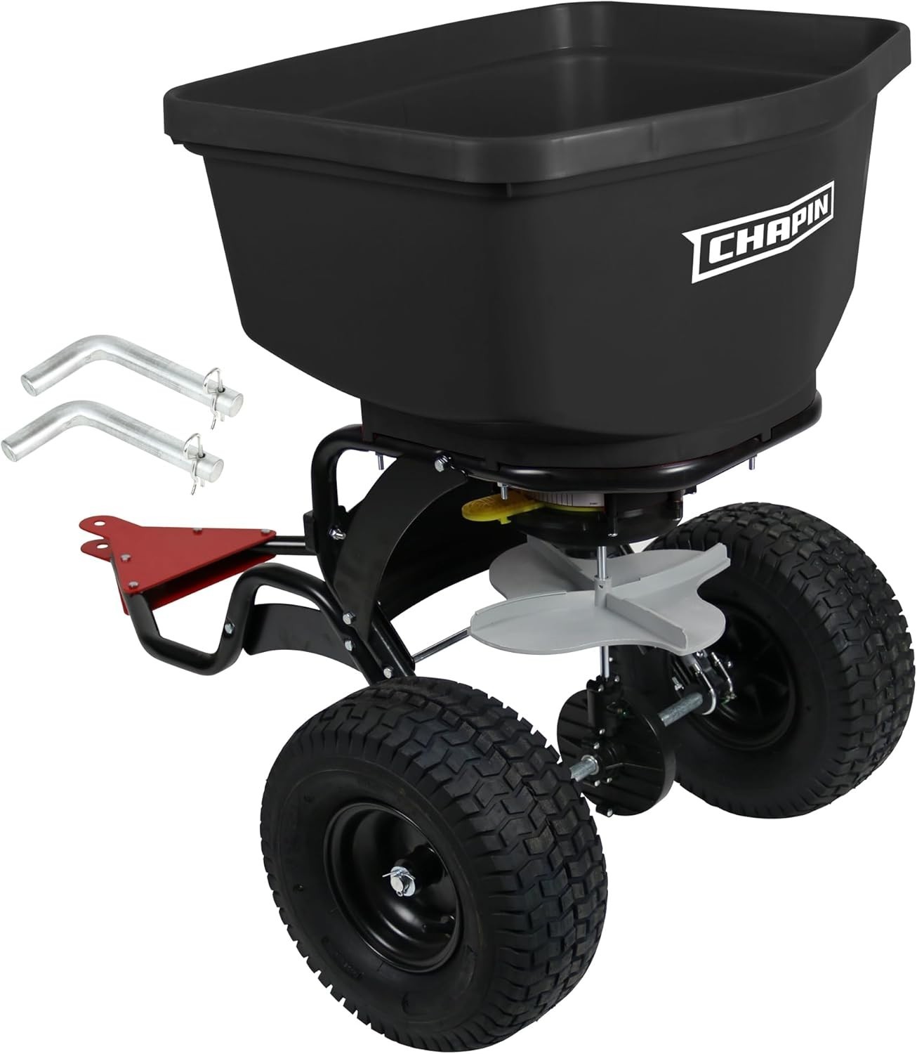 8622B Tow & Pull Behind Broadcast Spreader, 150lbs Capacity, Auto‑Stop Dual Impe