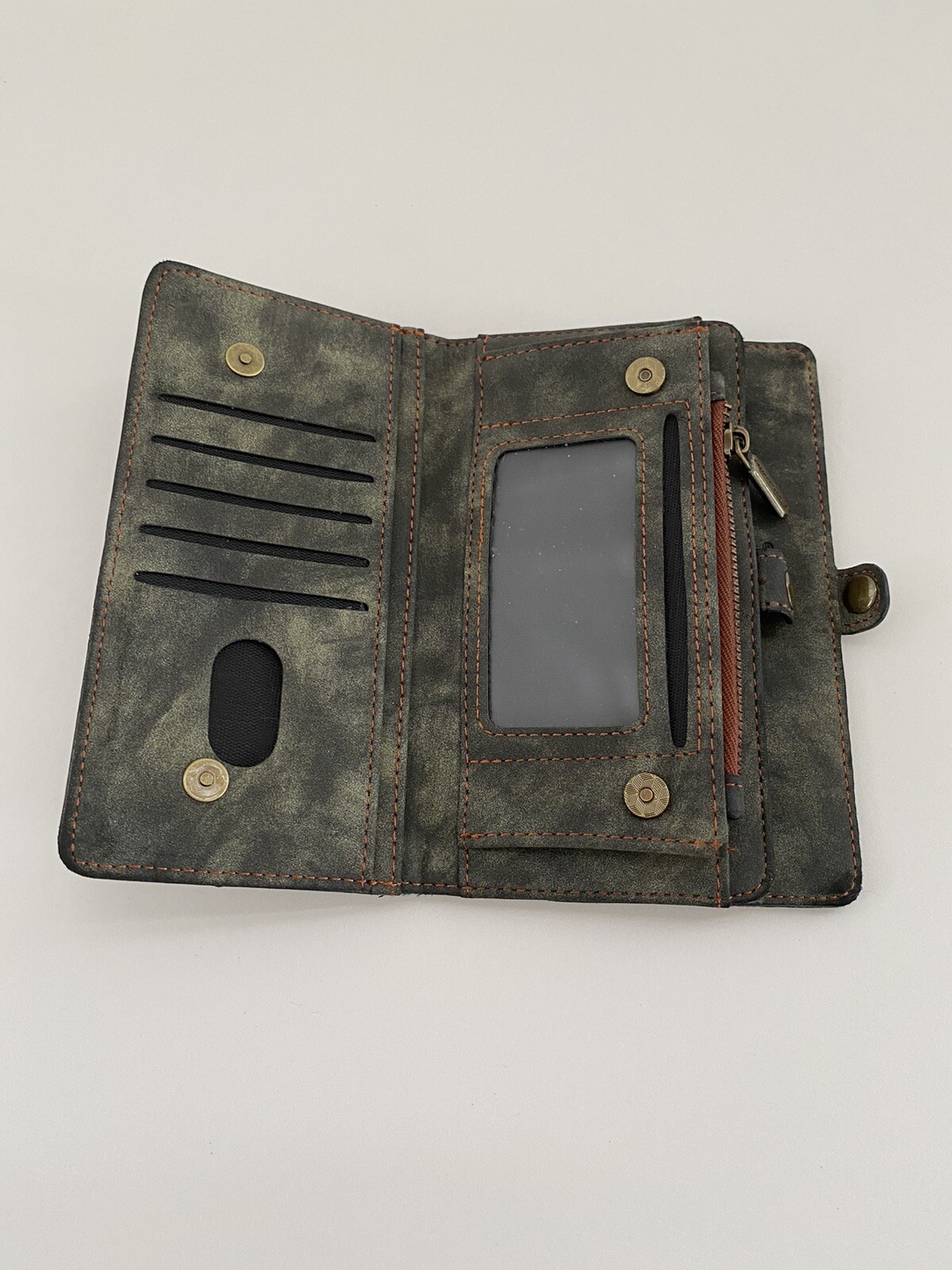 Case Me Wallet/Holder Gray Suede No Phone Case