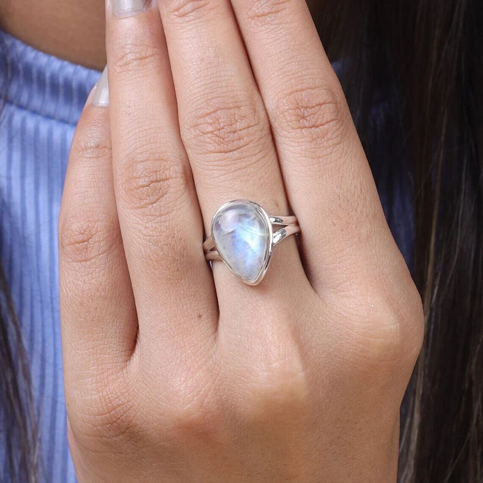 moonstone Gemstone Solid 925 Sterling Silver Beautiful Ring All Size SR2110