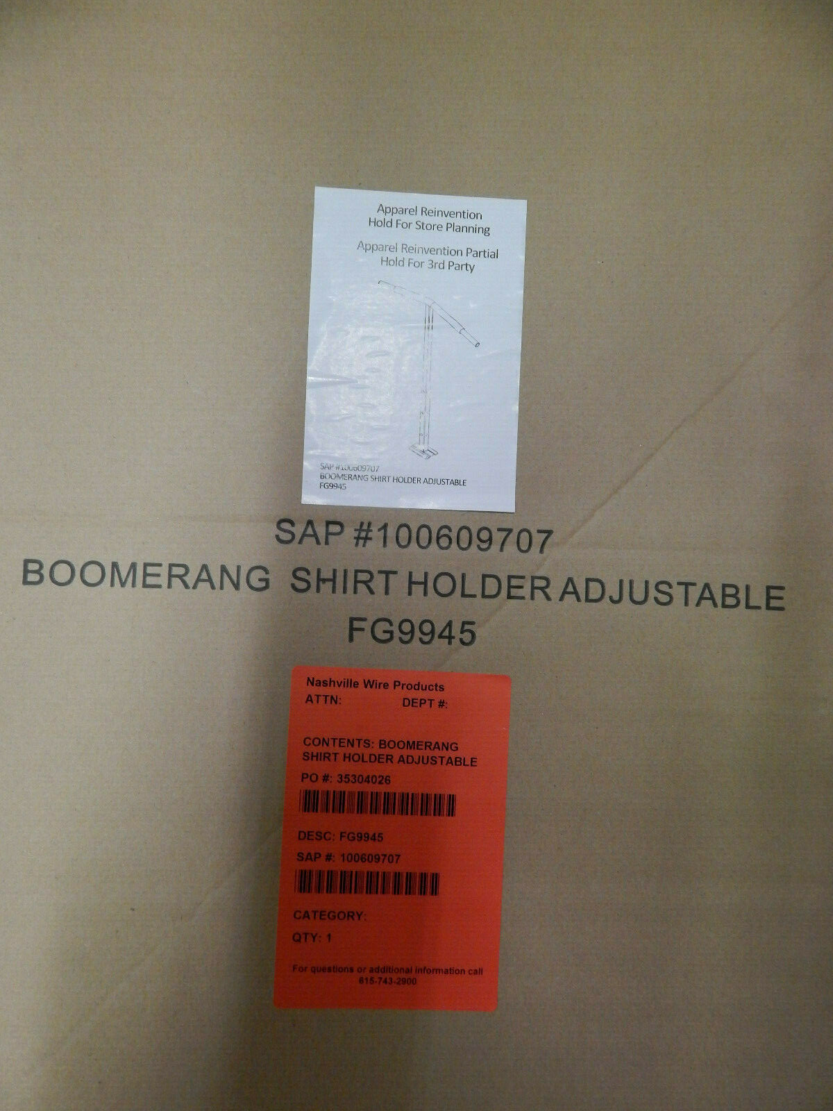 WalMart Overstock Boomerang Shirt Holder Adjustable FG9945 NEW In Box