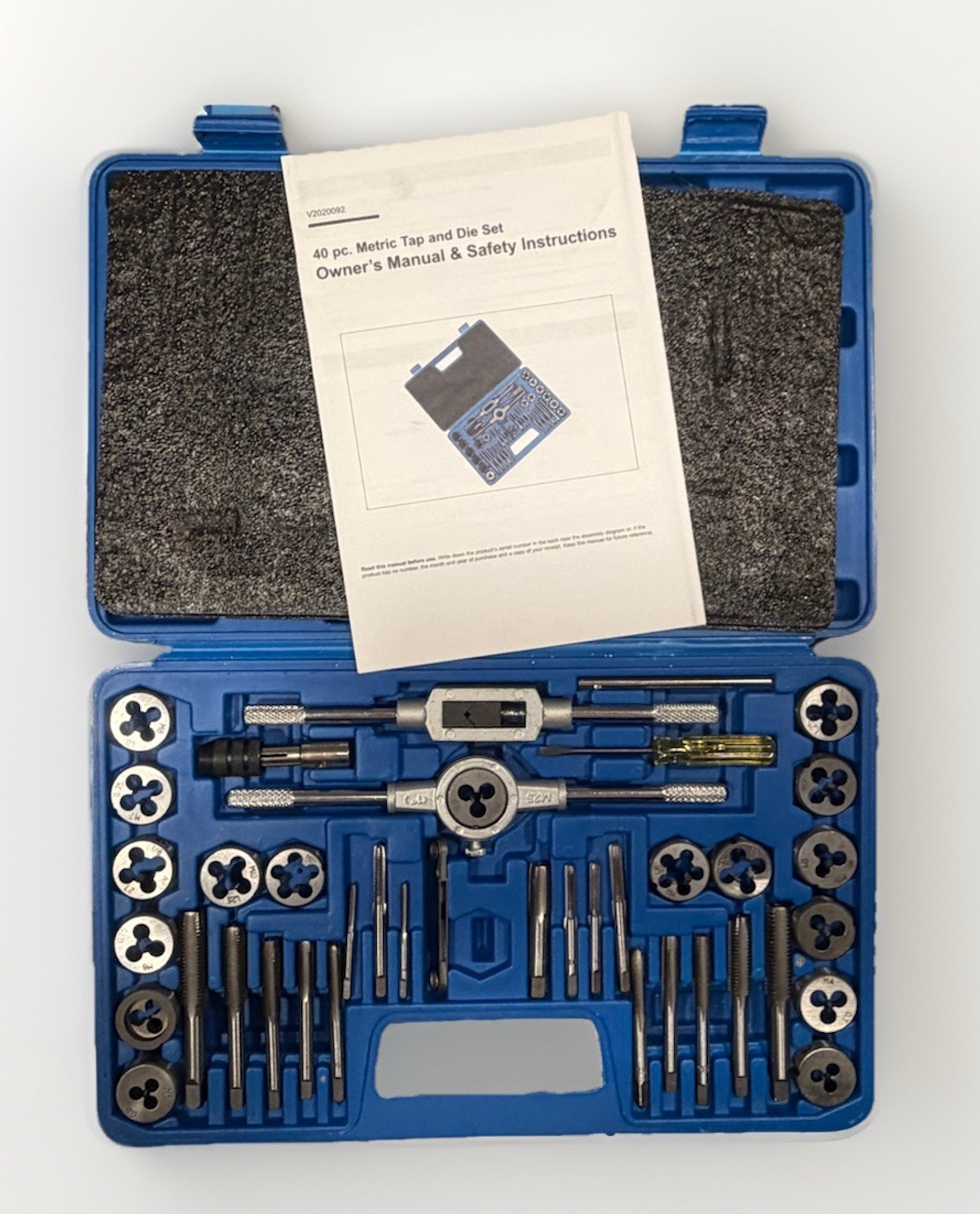 OMT Orion Motor Tech 40PC Metric Tap & Die Set Thread Repair Tool Kit Case