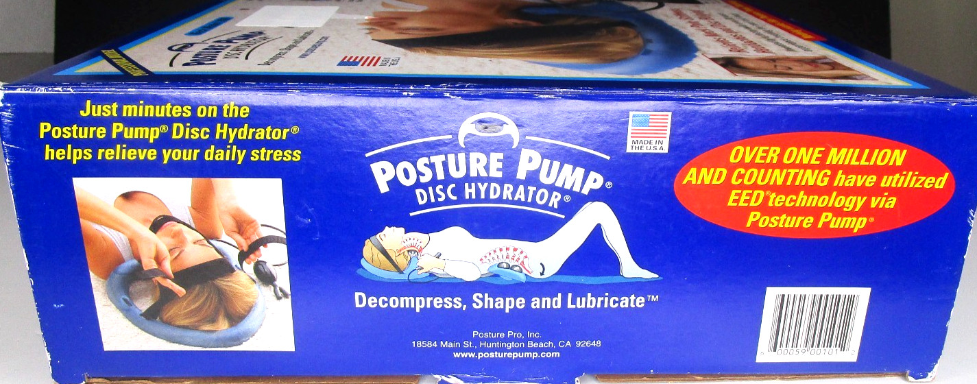 Posture Pump Model 1000 Neck Exerciser Cervical Disc Hydrator Complete w/Box