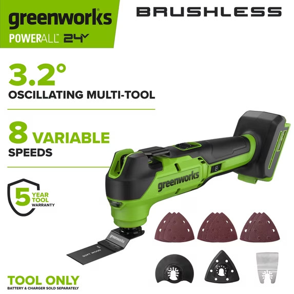 24V Brushless Oscillating Multi-Tool (Tools Only) with Accessories