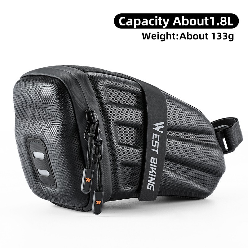 WEST BIKING Bicycle Saddle Bag EVA Carbon Pattern Hard Shell Bike Seat Tail Bag