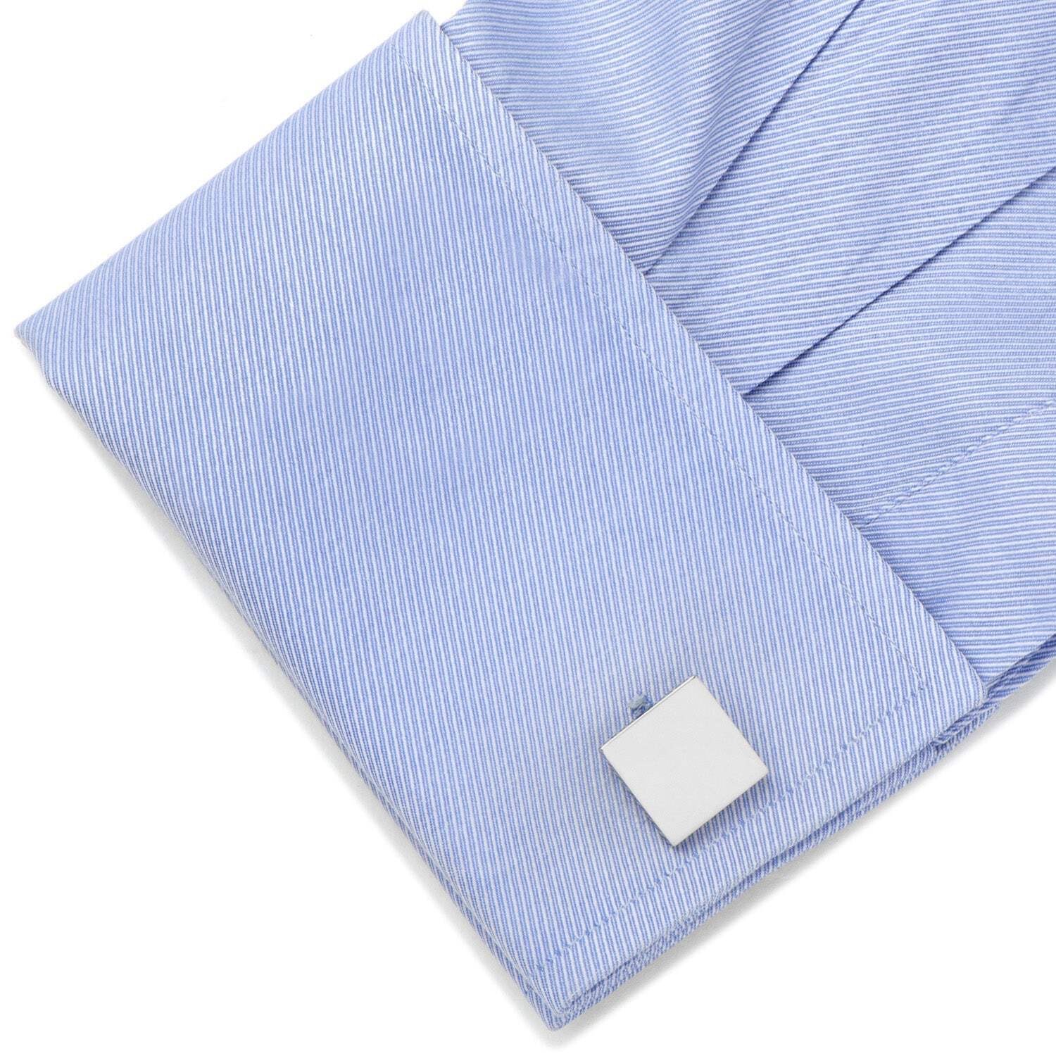Stainless Steel Square Infinity Engravable Cufflinks