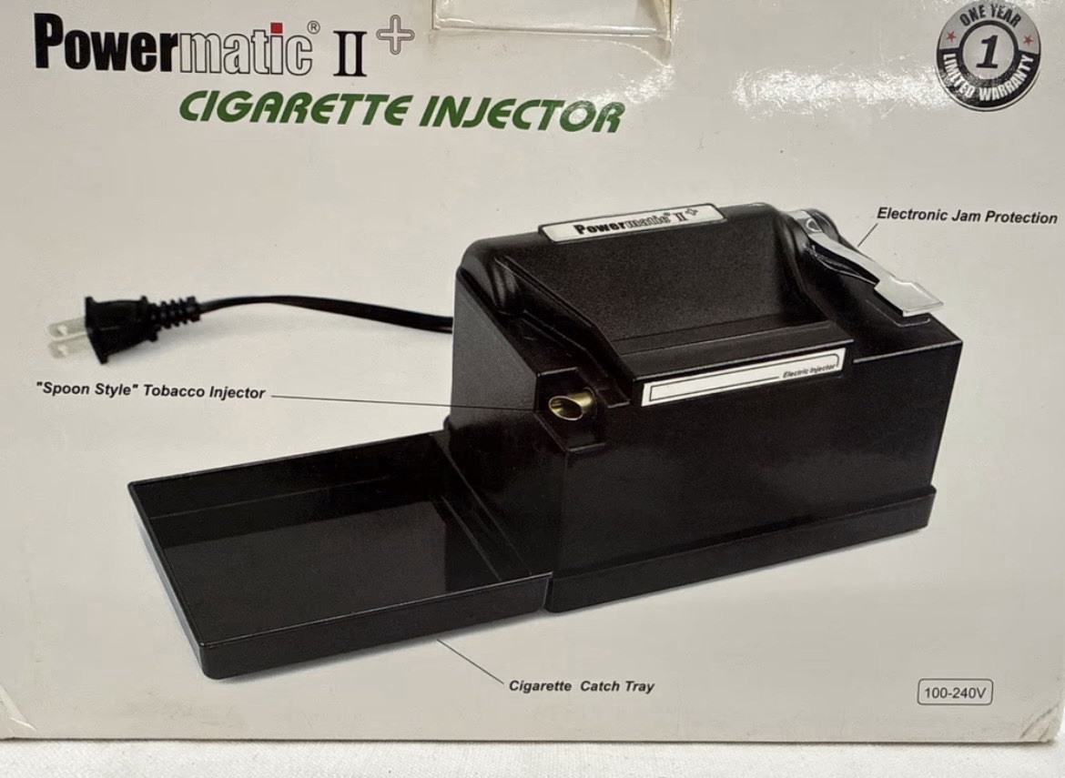 Powermatic II+ Electric Cigarette Injector Cigarette Rolling Machine +2 Cig Case