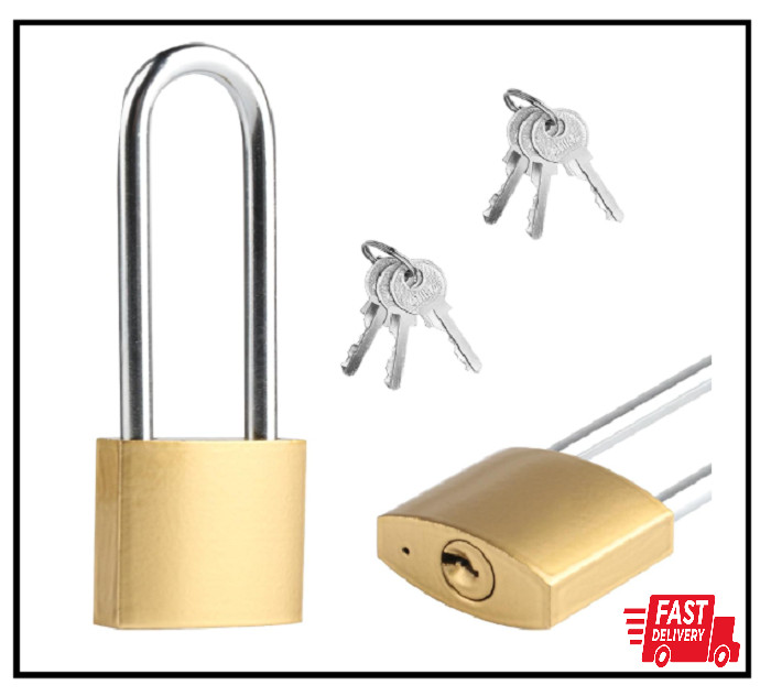 2 Pcs Padlock with Keys,4.2 Inch Long Keyed Padlocks, Shackle Pad Lock with Keys
