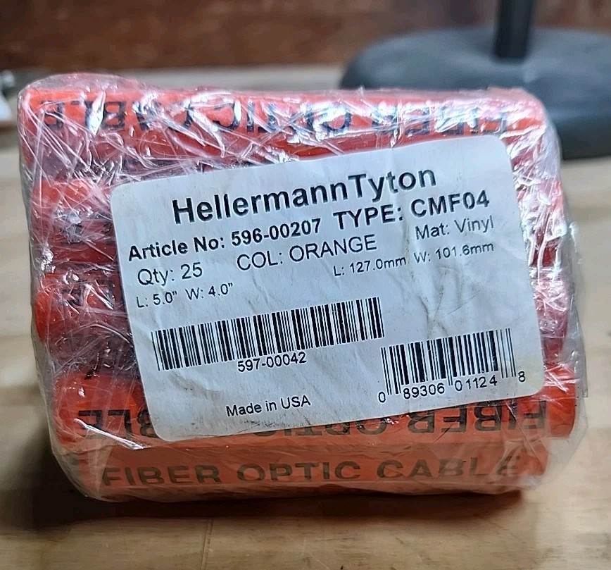 HellermannTyton CMFO4 Fiber Optic Cable Marker 4" L x 5" W Orange Lot Of 25