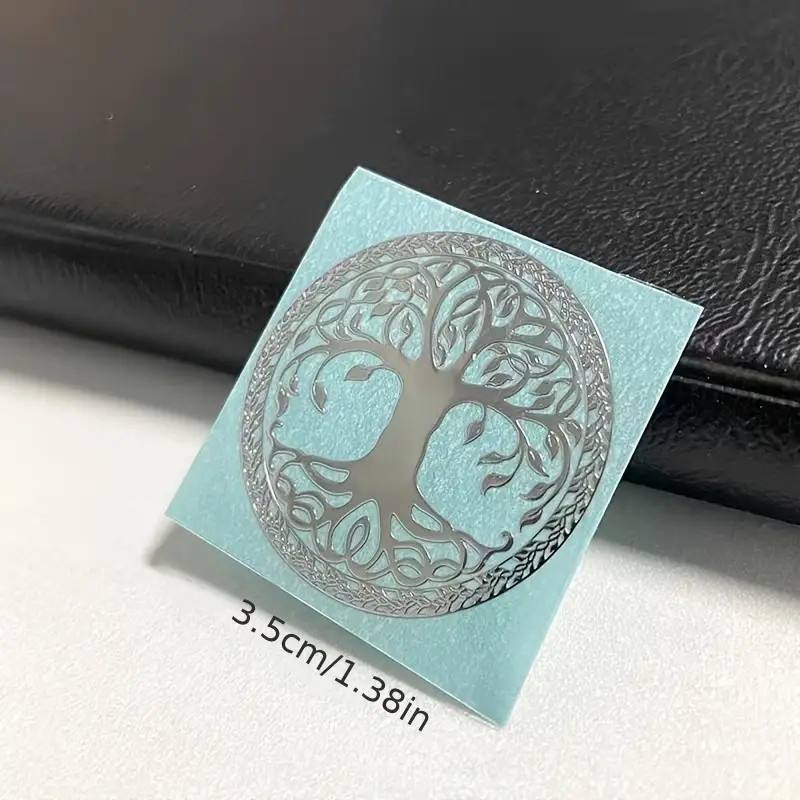 Tree Of Life Pattern Metal Sticker - 1pc Creative Decorative Golden Color