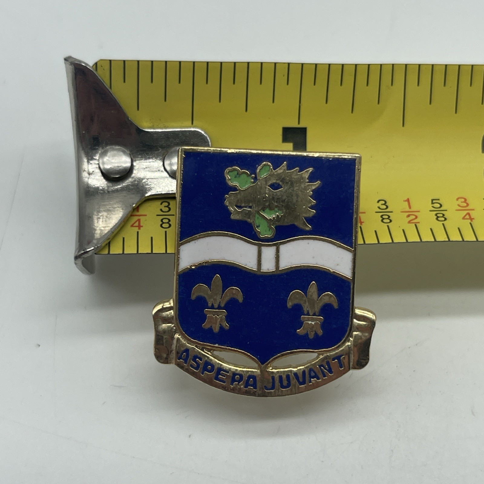 U.S. Military 326th Glider Infantry Regiment Pin DUI DI ASPERA JUVANT NHM Insign