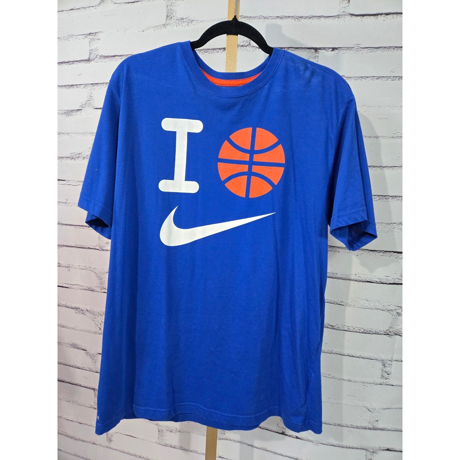 Nike Dry-Fit Royal Blue w/Basketball Graphic I Love Basketball