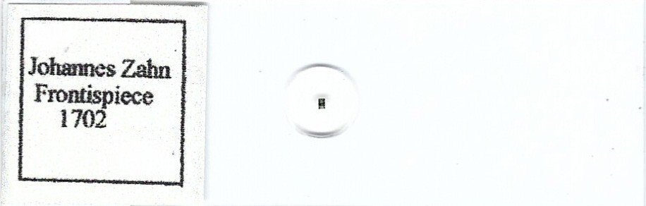 Johannes Zahn Frontispiece 1702 Microphotograph Microscope Slide