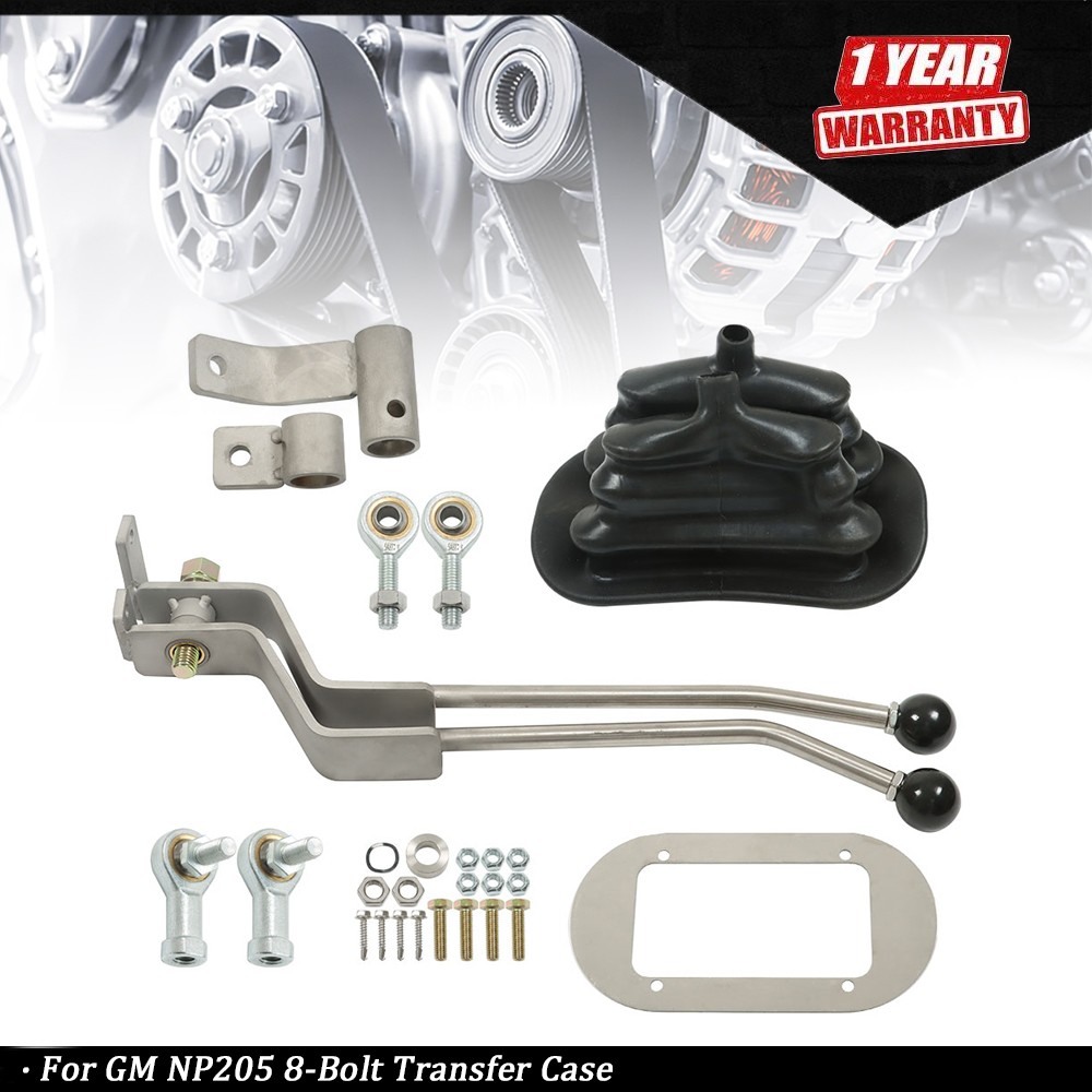 NP-205 Stainless Twin-Stick Shifter W/Boot For GM Transfer Case Shifter NP205GM8