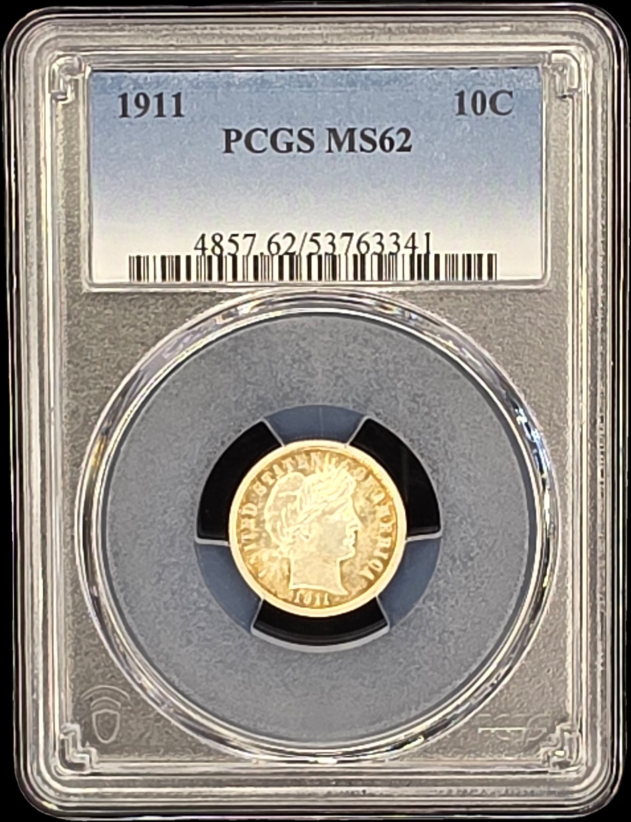 1911-P Barber Silver Dime 10C PCGS MS62