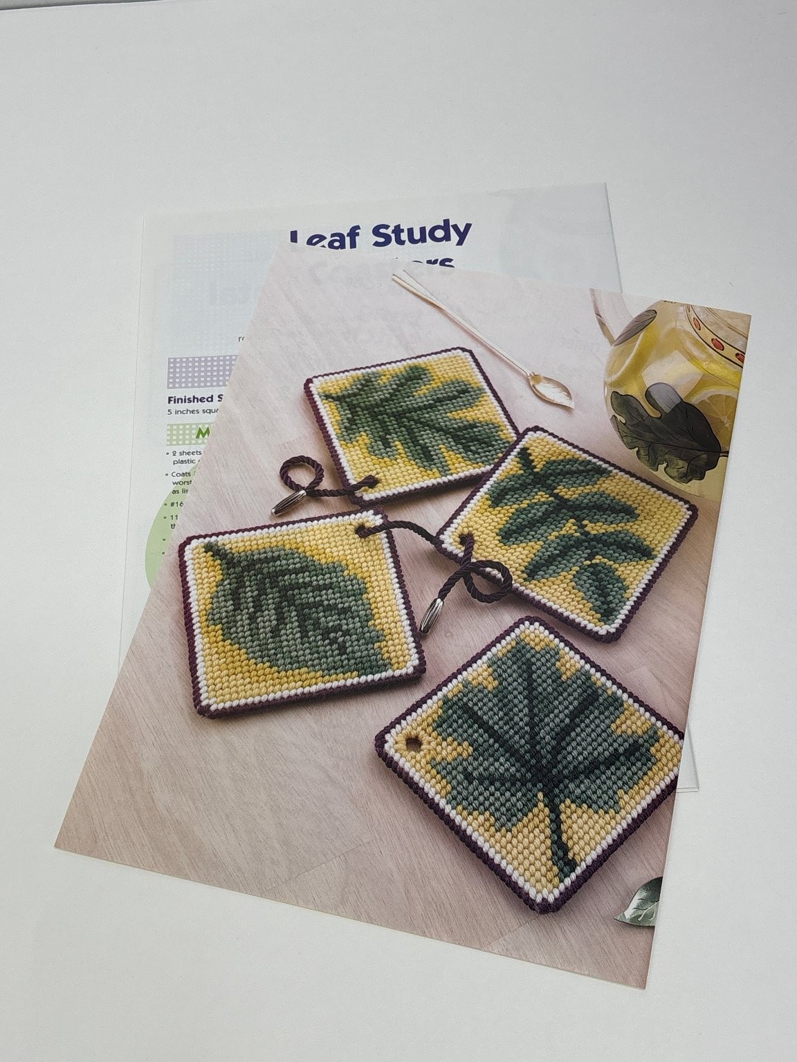 Leaf Study Coasters Plastic Canvas Pattern Book Pages