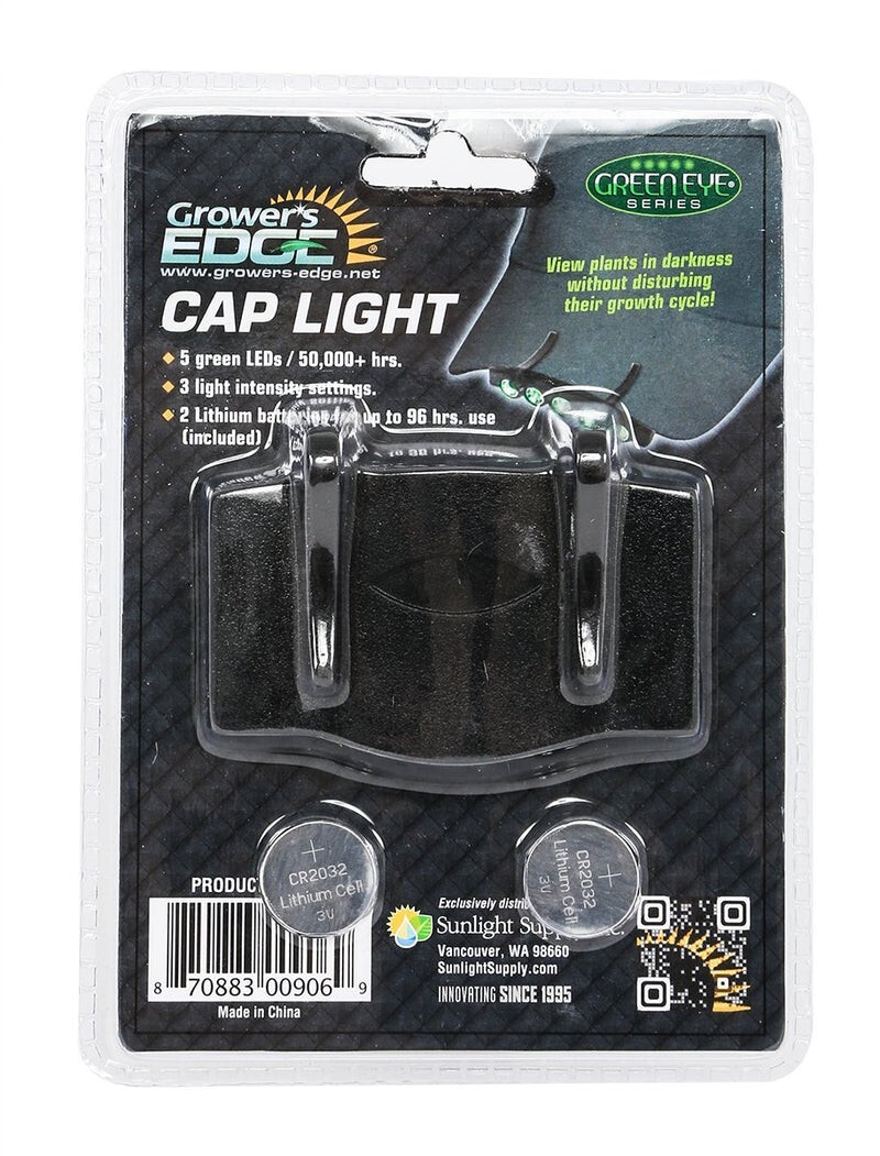 Grower's Edge CAP LIGHT Green LED Grow Room Work light at night - FREE SHIPPING