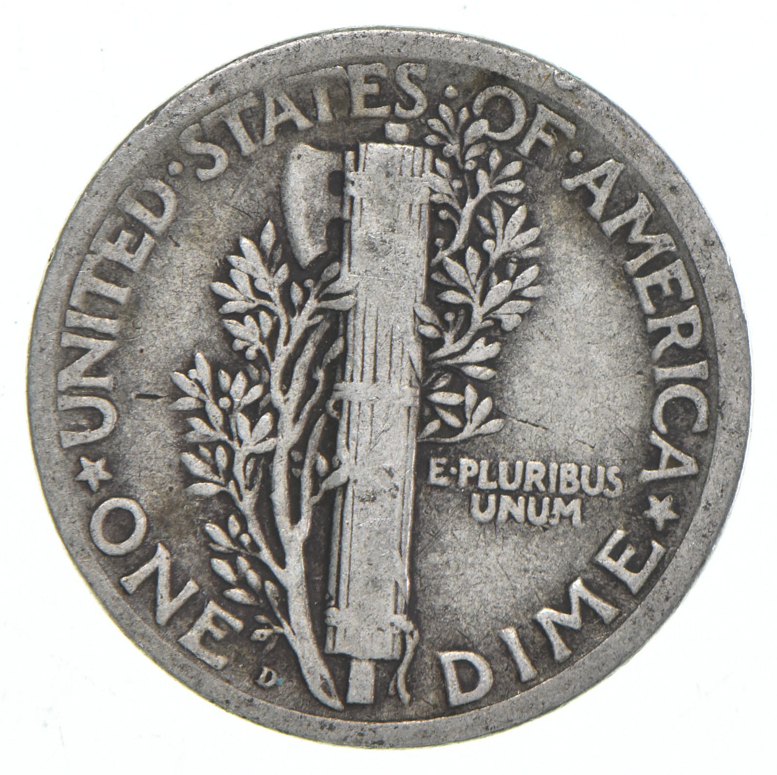 VG+ 1920-D Mercury 90% Silver Dime