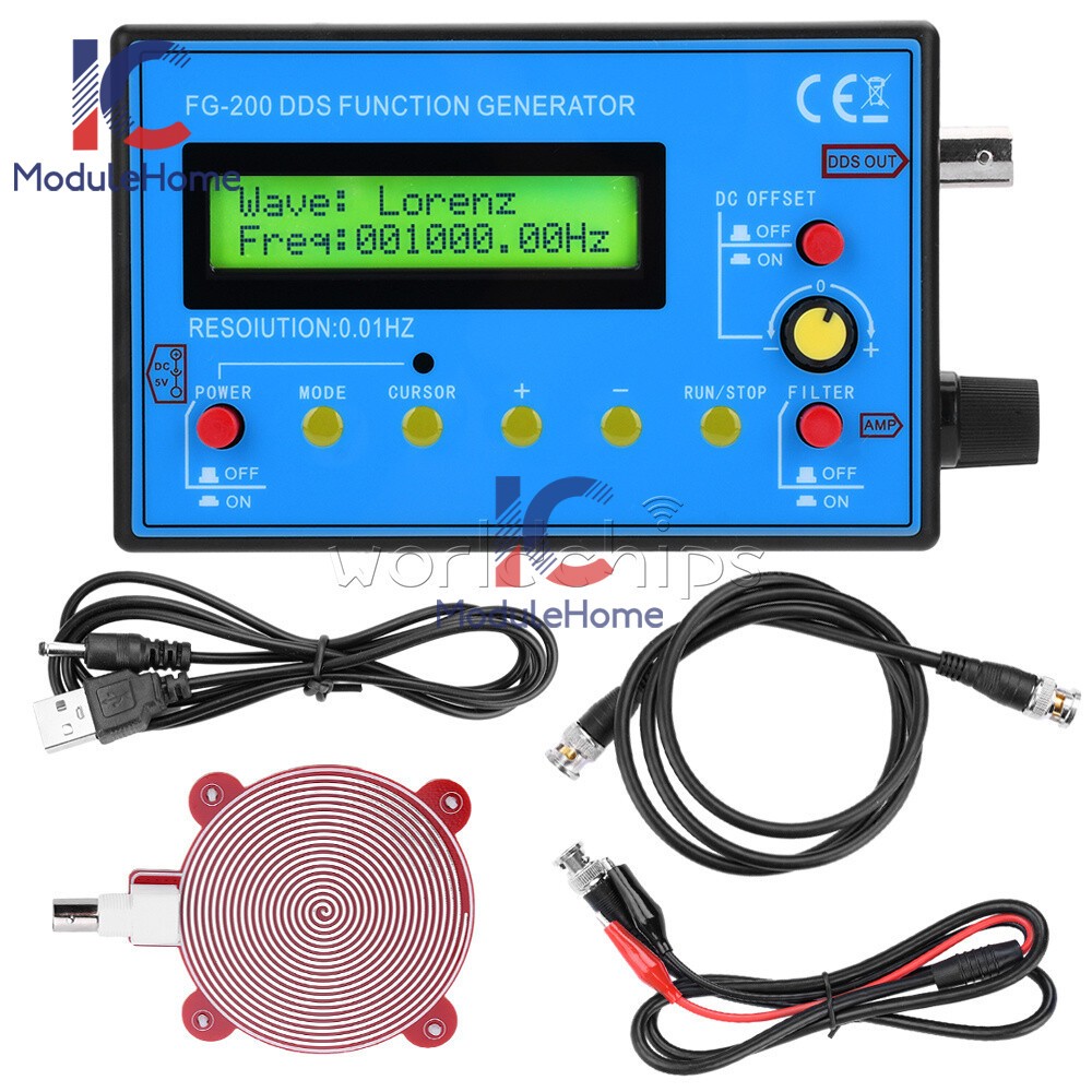 FG-200 0.01Hz-500KHz DDS Function Signal Generator Frequency Signal Counter New