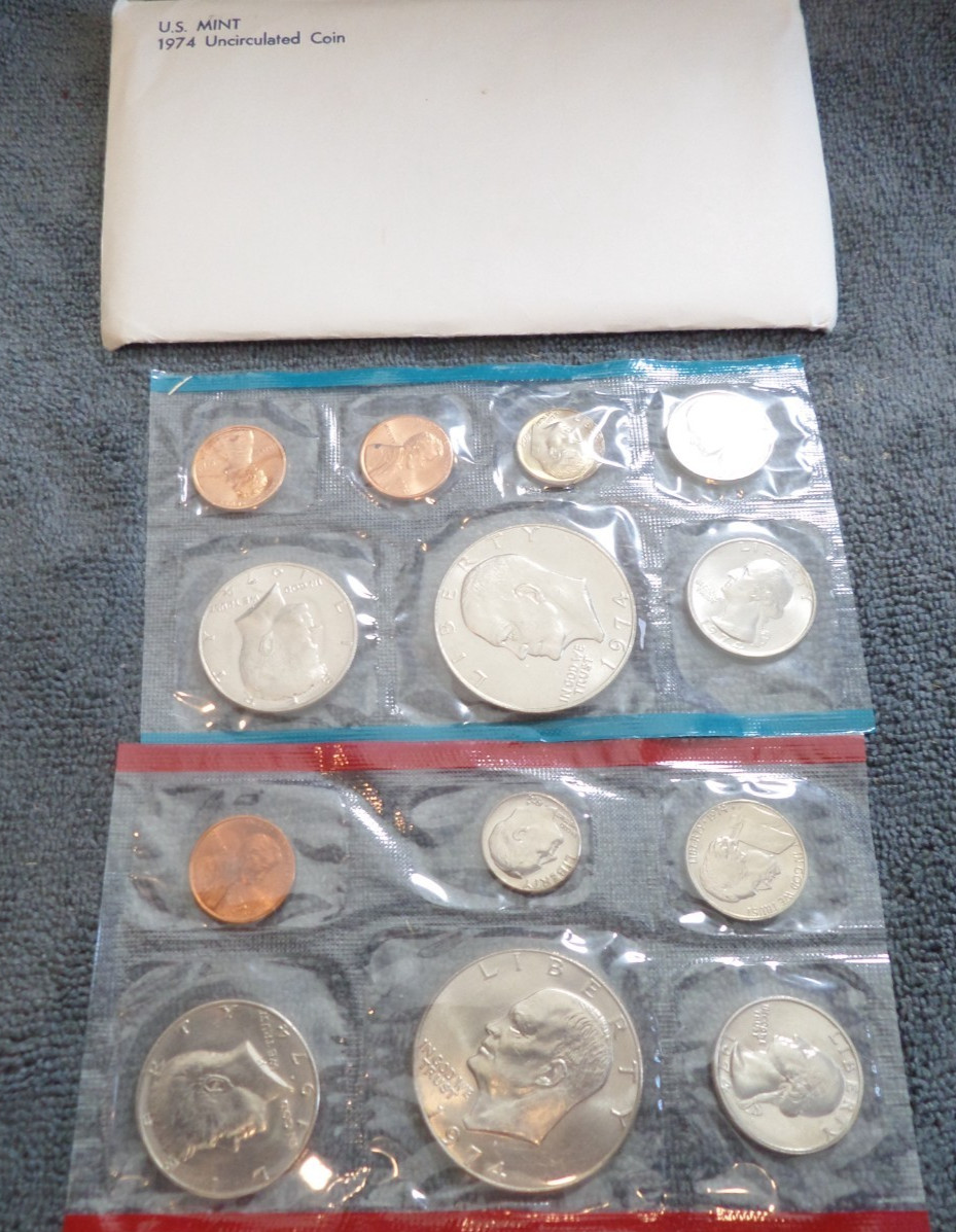 1974 United States Mint Uncirculated Set Total 13 Coins