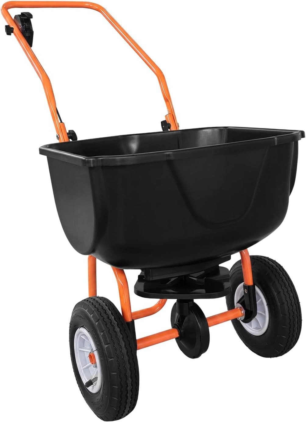 Walk Behind Lawn Spreader 70 LB, Push Broadcast Spreader 10ft Width 8" Tires
