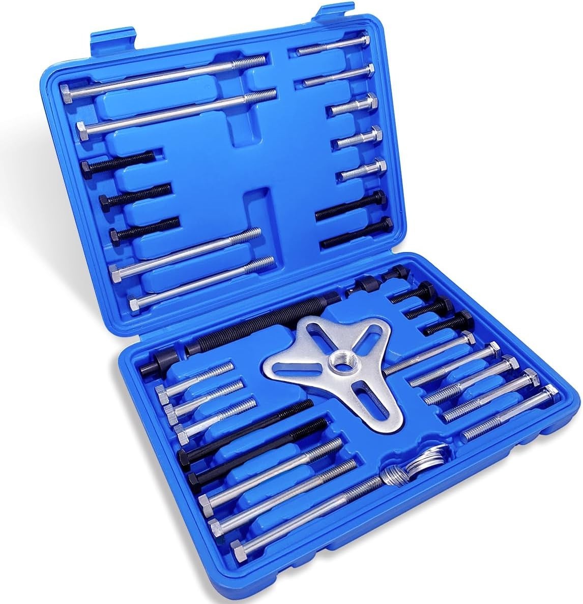 46-Piece Harmonic Balancer Puller Set - Versatile Automotive Tool Kit