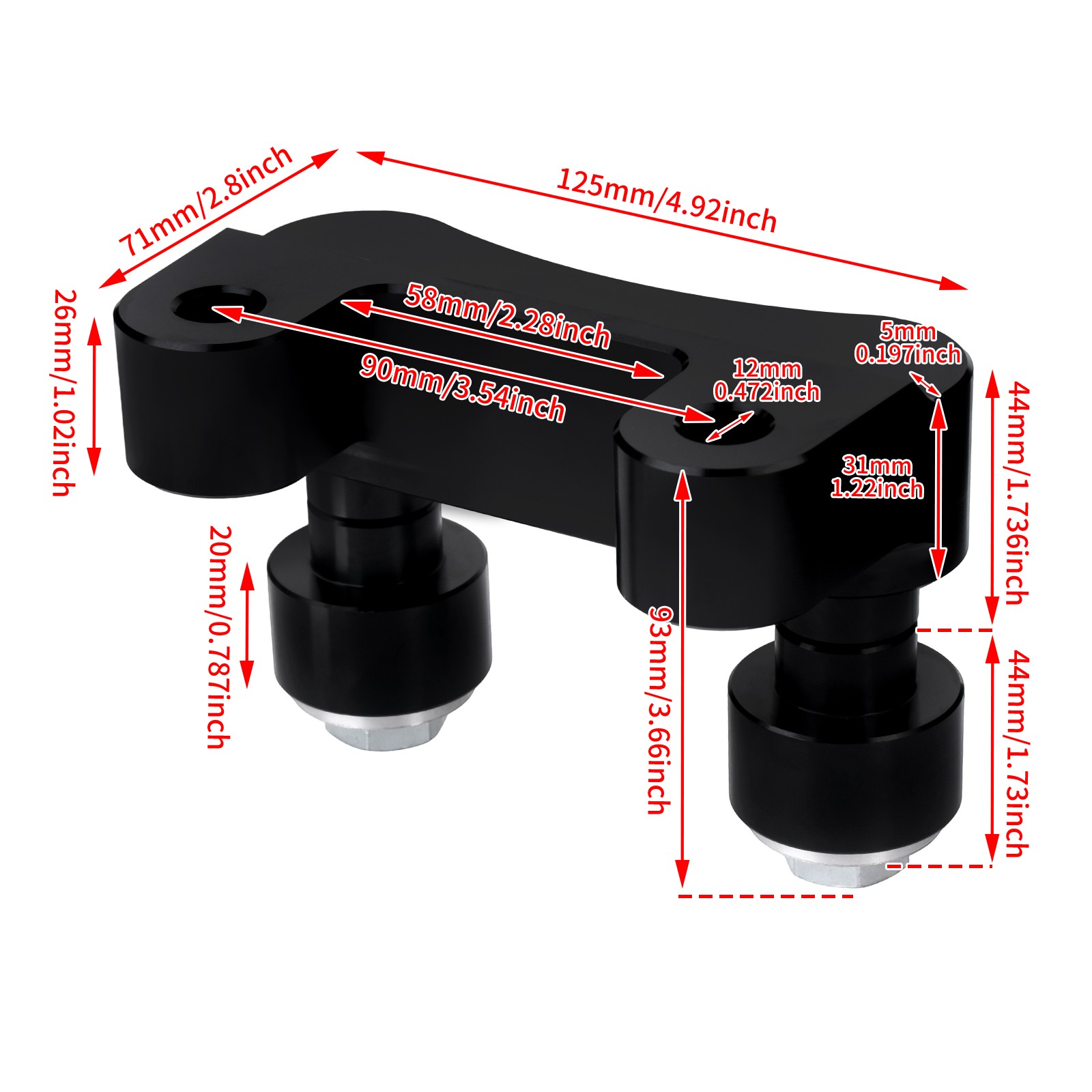 Handlebar Riser Adapter Black Fits For Harley Softail Breakout FXBRS 2018-2025