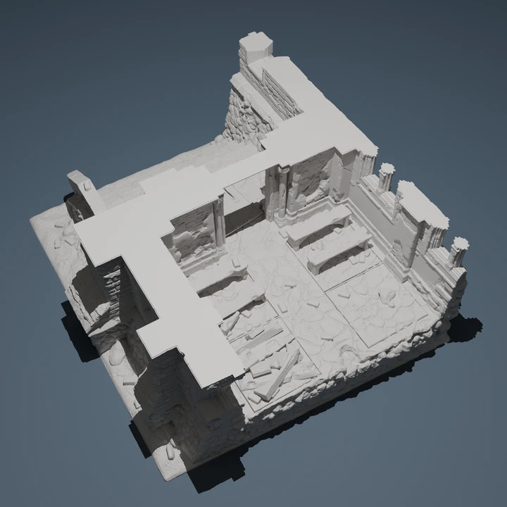 Romanesque Temple Side Chapel 1 | Wargame Terrain | 1 Multi-Piece | FDM printed