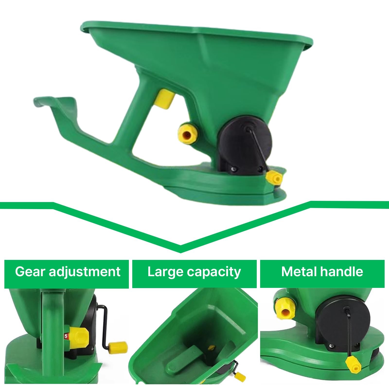 Pcmursal Grass Seed Spreader, Fertilizer Handheld Power Green