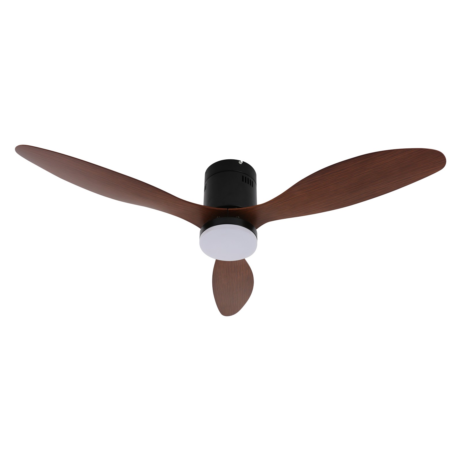 Wood Ceiling Fan with Light & Remote Quiet Reversible Flush Mount LED Fan Light