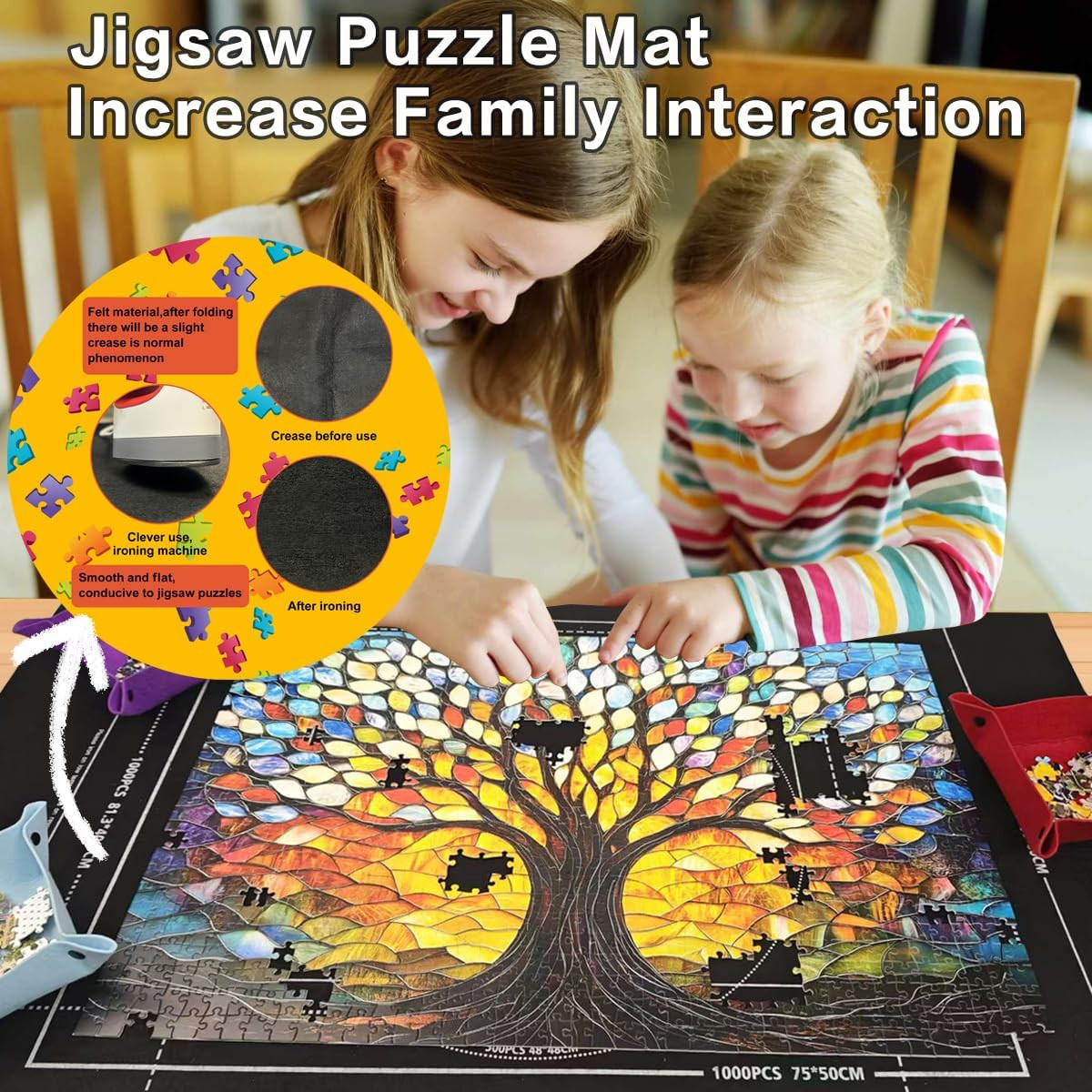 Puzzle Mat Rollup for Jigsaw Puzzles Storage Matt Roll up Puzzle Board Saver wit