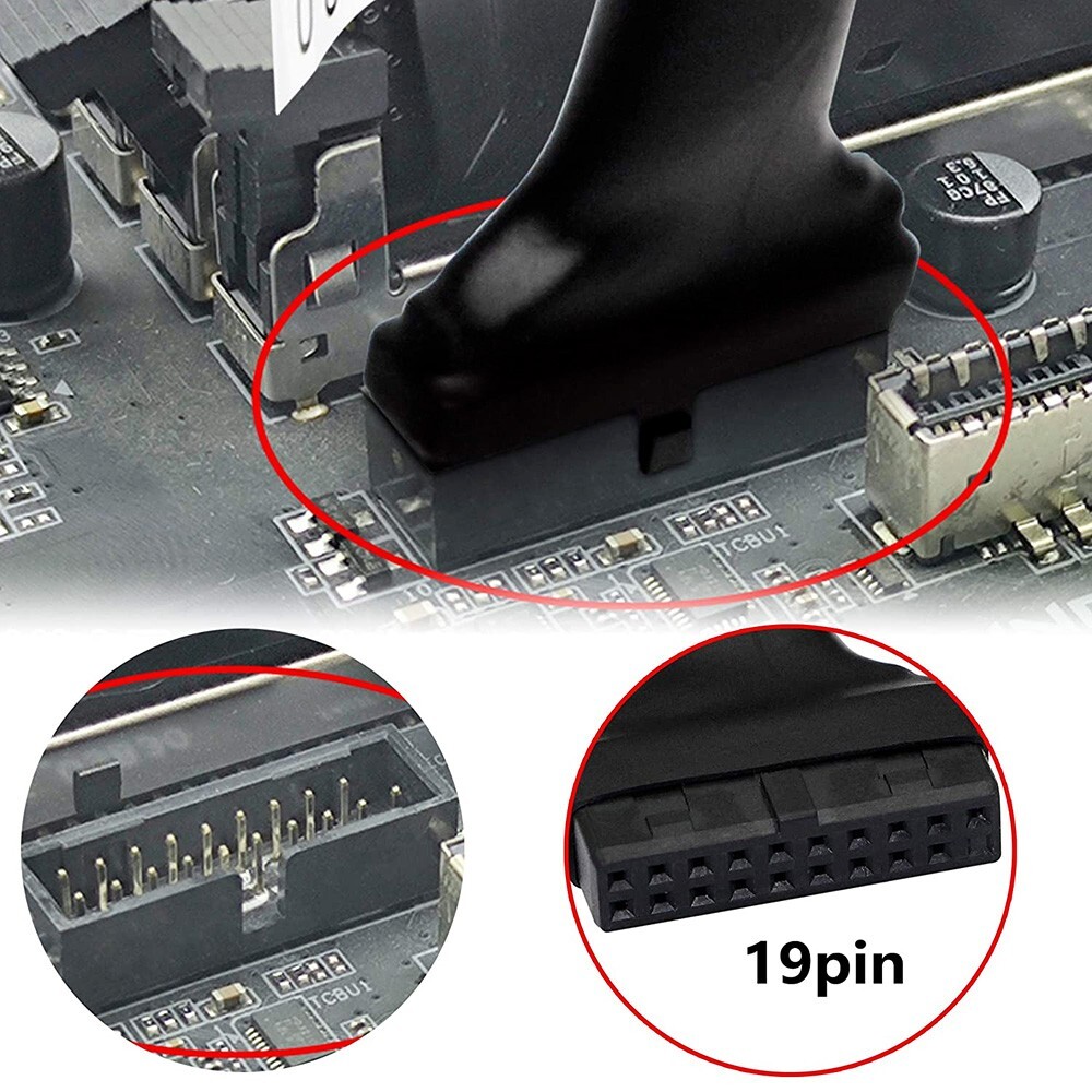 2x USB 3.0 19 Pin Female to USB 2.0 9 Pin Male PC Motherboard Cable Adapter