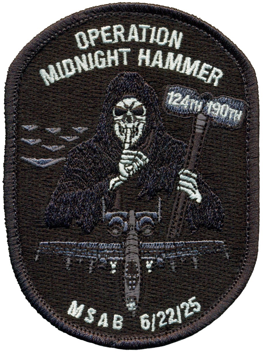 USAF 190th FIGHTER SQUADRON – OPERATION MIDNIGHT HAMMER 2025  PATCH