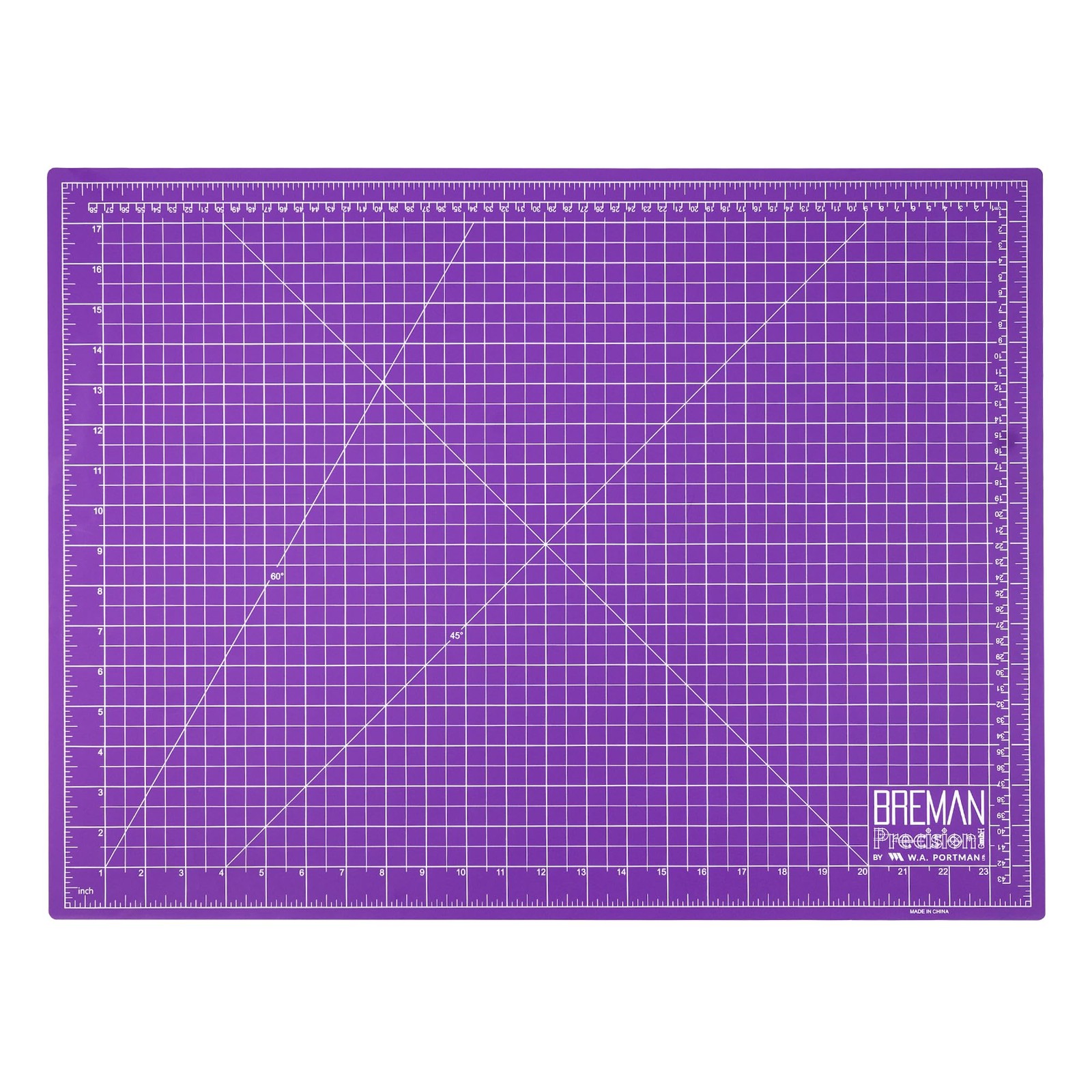 Breman Precision 18x24 Inch Self Healing Cutting Mat – 2-Sided 5-Ply PVC Purple/
