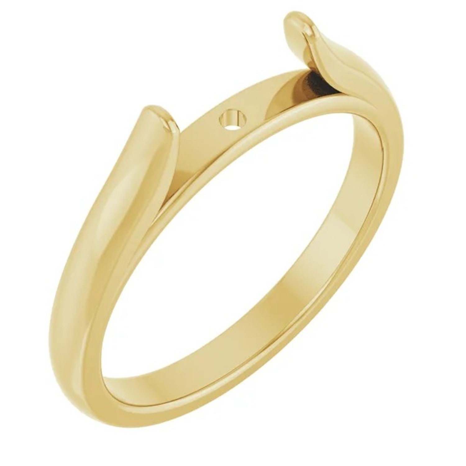 Solitaire Ring Peg Shank Solid 14K Gold Traditional Wide Span Cathedral Design