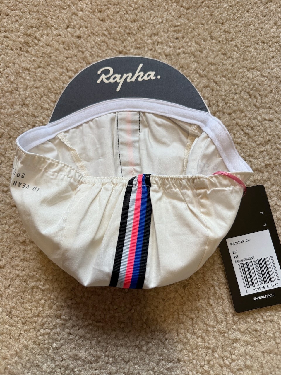 Rapha RCC 10th Anniversary Limited Cycling Cap White - NEW